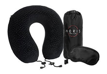 Load image into Gallery viewer, AERIS Memory Foam Travel Pillow for Airplanes - Best Airplane Neck Pillow for Long Flights - Plane Accessories Easy to Carry Bag to Save Space, Ear Plugs and Eye Mask - Perfect Flight Set &amp; Gift
