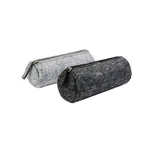 Load image into Gallery viewer, Youngman Fashion Wool Felt Simple Cosmetic Pen Pencil Bag Case Roll-stylish Minimalist Wool Felt Folded Pen Case/pen Holder (22.57.5 Cm, Dark-gray) (Black)
