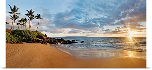 GREATBIGCANVAS 1404483_13_72x36_None Entitled Hawaii, Maui, Makena, Secret Beach at Sunset Poster Print, 72