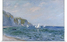 Load image into Gallery viewer, GREATBIGCANVAS Entitled Cliffs and Sailboats at Pourville Oil on Canvas Poster Print, 60&quot; x 40&quot;, Multicolor
