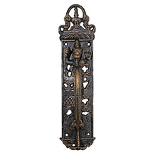 Load image into Gallery viewer, Design Toscano The Durley House Dragon Gothic Decor Door Handle Push Plate, 12 Inch, Bronze Finish
