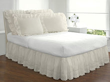 Load image into Gallery viewer, Fresh Ideas Bedding Eyelet Ruffled Bedskirt Classic 14â? Drop Length Gathered Styling, Full, Ivory
