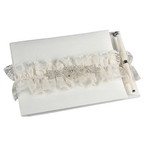 Cecilia Wedding Collection Guest Book with Pen, Ivory