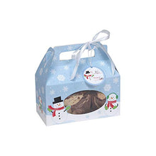 Load image into Gallery viewer, 48 Snowman &amp; Snowflake Winter Christmas Cookie, Candy &amp; Treat Boxes with Handles
