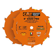 Load image into Gallery viewer, CMT 230.012.08 Dado Pro Set, 8-Inch x 12 Teeth FTG+ATB Grind with 5/8-Inch Bore
