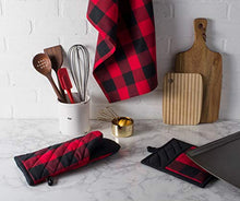 Load image into Gallery viewer, DII Cotton Buffalo Check Plaid Dish Towels, (20x30&quot;, Set of 3) Monogrammable Oversized Kitchen Towels for Drying, Cleaning, Cooking, &amp; Baking - Red &amp; Black
