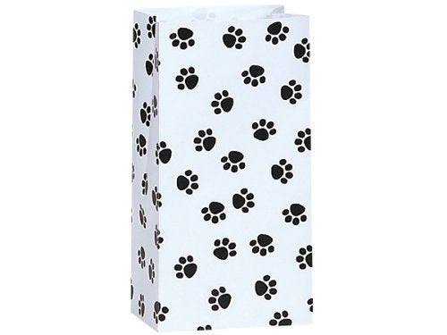 50/Set Paw Print Black & White - All-Occasion Paper Favor Gift Bags - 2lb - 4-1/4x2-3/8x8-3/16