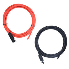 Load image into Gallery viewer, 1 Pair Black + Red 10AWG(6mm) Solar Panel Extension Cable Wire Connector Solar Adaptor Cable with Female and Male Connectors (10 FT)
