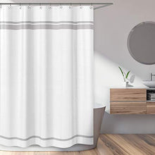 Load image into Gallery viewer, Sweet Jojo Designs White and Gray Hotel Kids Bathroom Fabric Bath Shower Curtain
