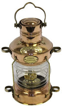 Load image into Gallery viewer, RedSkyTrader 14&quot; Brass Cargo Display Lamp: Round English Lantern
