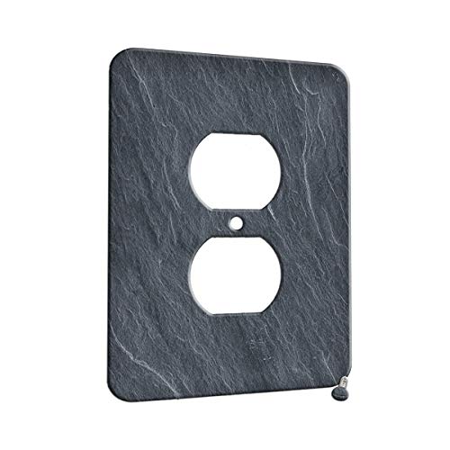 Slate Grey Pattern on Metal Wallplate Cover - 2 Gang Switch