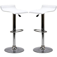 Modway Gloria Vintage Modern Faux Leather Upholstered Swivel Two Bar Stools in White