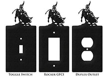 Load image into Gallery viewer, SWEN Products Bull Rider Wall Plate Cover (Single Switch, Black)
