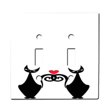 Load image into Gallery viewer, Kitty Cat Love Heart - Decor Double Switch Plate Cover Metal
