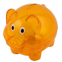 uxcell Plastic Piggy Bank Coin Money Cash Saver Savings Safe Box Clear Orange