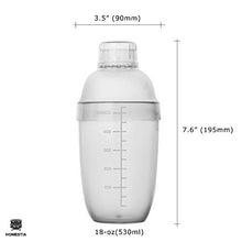 Load image into Gallery viewer, Homestia 18 oz Plastic Cocktail Shaker 3-Piece Drink Mixer Boba Tea Shaker W/Jigger

