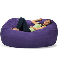 Comfy Sacks 6 ft Lounger Memory Foam Bean Bag Chair, Purple Micro Suede