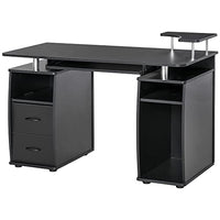 HOMCOM Home Office/Dorm Computer Desk with Elevated Shelf, Black