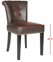 Load image into Gallery viewer, Safavieh Mercer Collection Sinclair Antique Brown Leather Ring Dining Chair (Set of 2)
