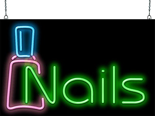 Nails Neon Sign w/Bottle