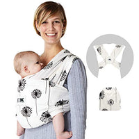 Baby K'tan Print Baby Wrap Carrier, Infant and Child Sling - Simple Pre-Wrapped Holder for Babywearing - No Tying or Rings - Carry Newborn up to 35 lbs, Dandelion, Women 6-8 (Small), Men 37-38
