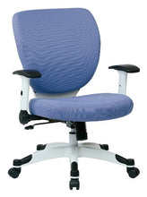 Load image into Gallery viewer, SPACE Seating Professional Deluxe Padded Mesh Seat and Back, 2-to-1 Synchro, Adjustable Arms and Tilt Tension with White Coated Nylon Base Frame Task Chair, Violet
