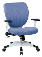 SPACE Seating Professional Deluxe Padded Mesh Seat and Back, 2-to-1 Synchro, Adjustable Arms and Tilt Tension with White Coated Nylon Base Frame Task Chair, Violet