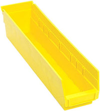 Load image into Gallery viewer, Quantum Storage QSB103YL 20-Pack 4&quot; Hanging Plastic Shelf Bin Storage Containers, 17-7/8&quot; x 4-1/8&quot; x 4&quot;, Yellow

