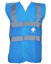 Load image into Gallery viewer, First Aid Cross, Printed Hi-Vis Vest Waistcoat - Royal Blue/White 2XL
