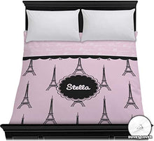 Load image into Gallery viewer, RNK Shops Paris &amp; Eiffel Tower Duvet Cover - Full/Queen (Personalized)
