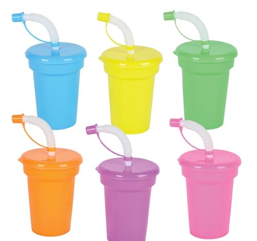 5.5 inches Neon Sipper Cups, Case of 72