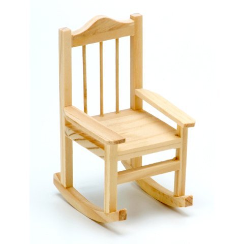Wood Rocking Chair Unfinished 3.15 x 3.5 x 5.5 inches Fairy Garden Wedding Cake (2)