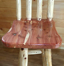 Load image into Gallery viewer, Red Cedar Log - 24&quot; Swivel Barstool with Wood Back
