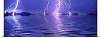 GREATBIGCANVAS 91469_13_90x36_None Entitled Lightning Over The Sea Poster Print, 90