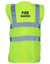 Load image into Gallery viewer, Fire Warden, Printed Hi-Vis Vest Waistcoat - Yellow/Black 2XL
