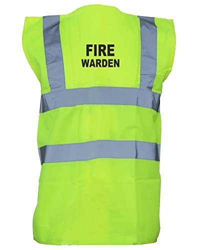 Fire Warden, Printed Hi-Vis Vest Waistcoat - Yellow/Black 2XL