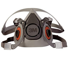 Load image into Gallery viewer, 3M Half Facepiece Reusable Respirator 6200, Gases, Vapors, Dust, Paint, Cleaning, Grinding, Sawing, Sanding, Welding, Adjustable Headstraps, Bayonet Connection, Medium
