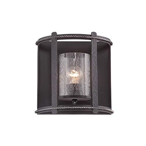 Designers Fountain 87501-APW Palencia - One Light Wall Sconce, Artisan Pardo Wash Finish with Clear Seedy Glass