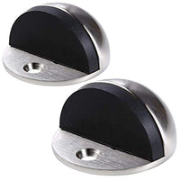HWMATE Durable Door Stops with Decorative Rubber Interior Wall Protection Silver and Black ( 2 Pack )