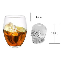 Load image into Gallery viewer, 3D Skull Ice Mold-2Pack,Easy Release Silicone Mold,8 Cute and Funny Ice Skull for Whiskey,Cocktails and Juice Beverages,Black
