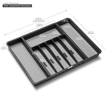 Load image into Gallery viewer, madesmart Expandable Silverware Tray - Granite | CLASSIC COLLECTION | 8-Compartments | Kitchen Organizer | Soft-Grip Lining and Non-Slip Rubber Feet | Easy to Clean | BPA-Free
