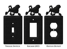 Load image into Gallery viewer, SWEN Products Lowchen Metal Wall Plate Cover (Single Switch, Black)
