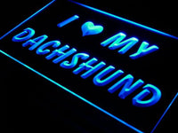 I Love Dachshund Dog Pet Shop LED Sign Neon Light Sign Display s099-b(c)