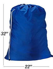 Load image into Gallery viewer, Nylon Laundry Bag - Locking Drawstring Closure and Machine Washable. These Large Bags Will Fit a Laundry Basket or Hamper and Strong Enough to Carry up to Three Loads of Clothes. (Royal Blue)
