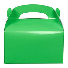 Load image into Gallery viewer, Pack of 24 Paper Treat Boxes - Gable Favor Boxes - Fun Party Play Goodie Boxes - 2 Dozen Bright Green Birthday Party Shower Loot Gift Boxes - 24 Count - 6.2 x 3.5 x 3.6 Inches
