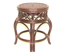 Load image into Gallery viewer, Ginger Handmade Rattan Wicker Stool Fully Assembled Dark Brown
