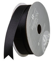 Jillson Roberts 5/8-Inch Double Faced Satin Ribbon Available in 21 Colors, Black, 6 Spool-Count (FR0921)