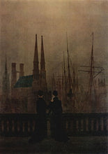 Load image into Gallery viewer, The Sisters on the Balcony by Caspar David Friedrich. 100% Hand Painted. Oil On Canvas. High Quality Reproduction (Unframed and Unstretched). Painting Size 48x67 inch.

