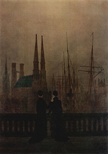 The Sisters on the Balcony by Caspar David Friedrich. 100% Hand Painted. Oil On Canvas. High Quality Reproduction (Unframed and Unstretched). Painting Size 48x67 inch.