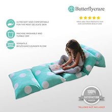 Load image into Gallery viewer, Butterfly Craze Girl&#39;s Floor Lounger Seats Cover and Pillow Cover Made of Super Soft, Luxurious Premium Plush Fabric - Perfect Reading and Watching TV Cushion - Great for SLEEPOVERS Slumber Parties
